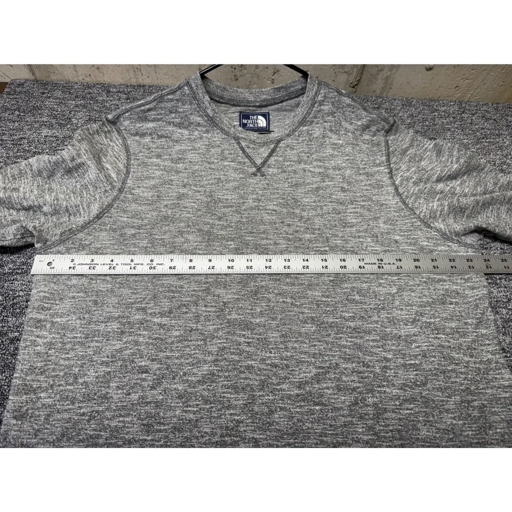 The North Face Mens Gray Heathered Crew Neck Sweatshirt XL V-Stitch Pullover